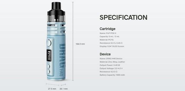 Specifications - Cigarettes electroniques, e-liquides, vape Casablanca Maroc